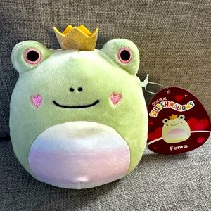 Squishmallows Fenra 5” Green Frog King Price Queen Crown Rainbow Valentine’s Day